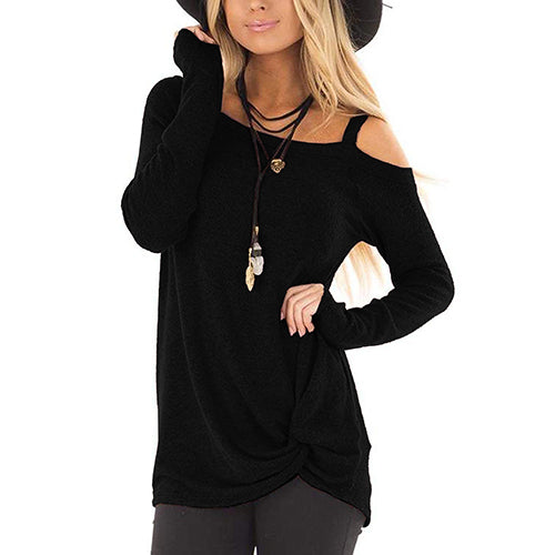 2019 new casual women tops autumn winter t shirt skew collar slim women clothing fashion solid color women t-shirt streetwear