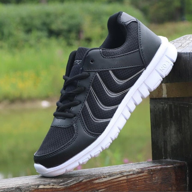 Koovan Women Net Sports Shoes New Breathable Couple Boys Girls Lightweight Casual Women's Shoes White