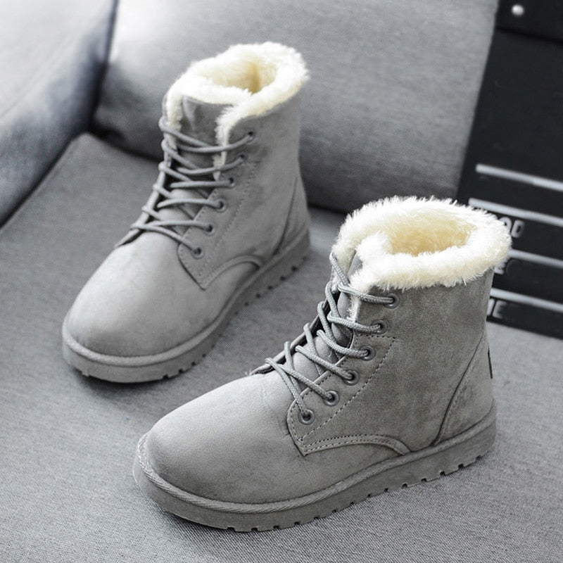 Snow Boots 2019 New Mid-Calf Boots Ladies Cotton Winter Boots Women Warm Fur