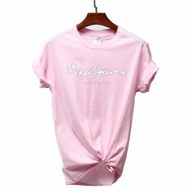 2019 Tees Women T Shirt Print Letter T-shirt Casual White Black Pink Short Sleeve Cotton Tops 2019 Spring Summer Luxury Brand