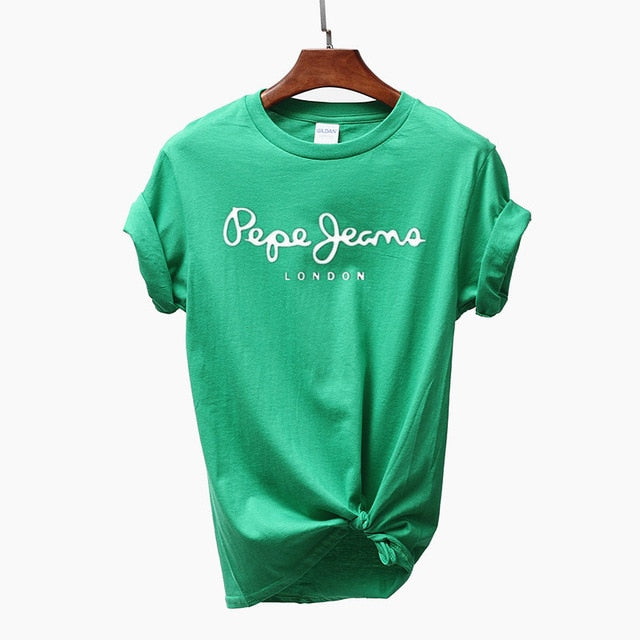2019 Tees Women T Shirt Print Letter T-shirt Casual White Black Pink Short Sleeve Cotton Tops 2019 Spring Summer Luxury Brand