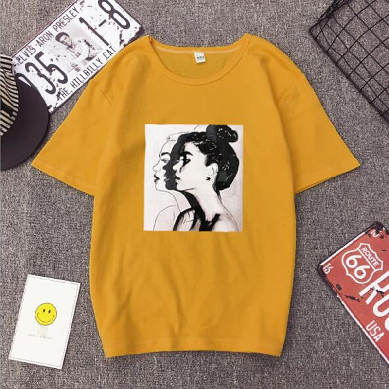 New Fashion Cotton Ladies T-Shirts Top Slim Soft